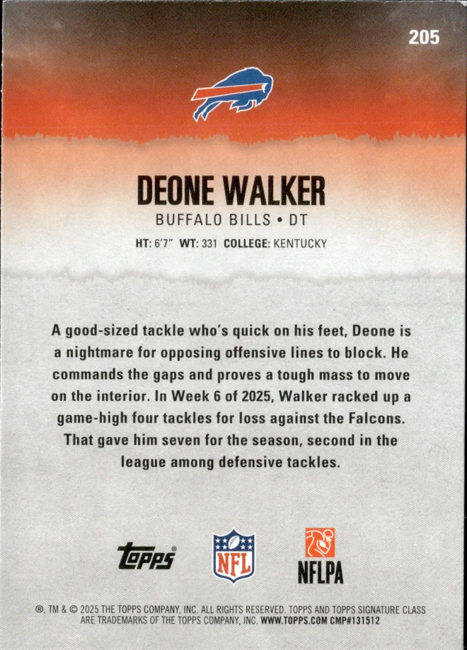 Deone Walker card back