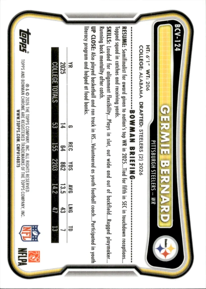 Germie Bernard card back