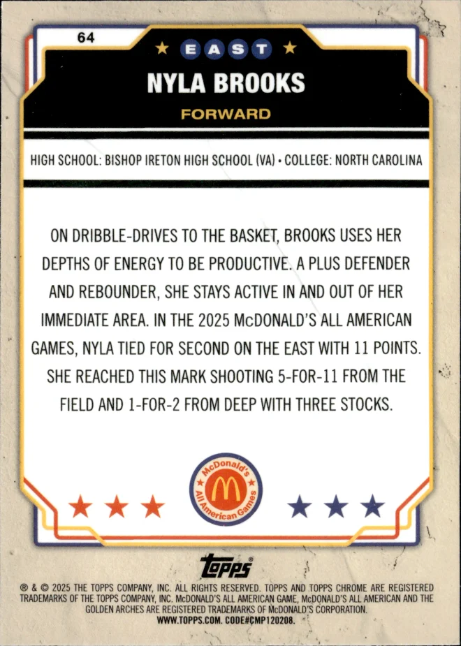 Nyla Brooks card back