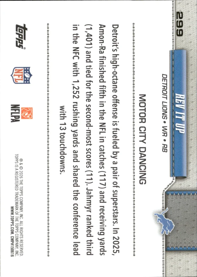 Amon-Ra St. Brown / Jahmyr Gibbs card back