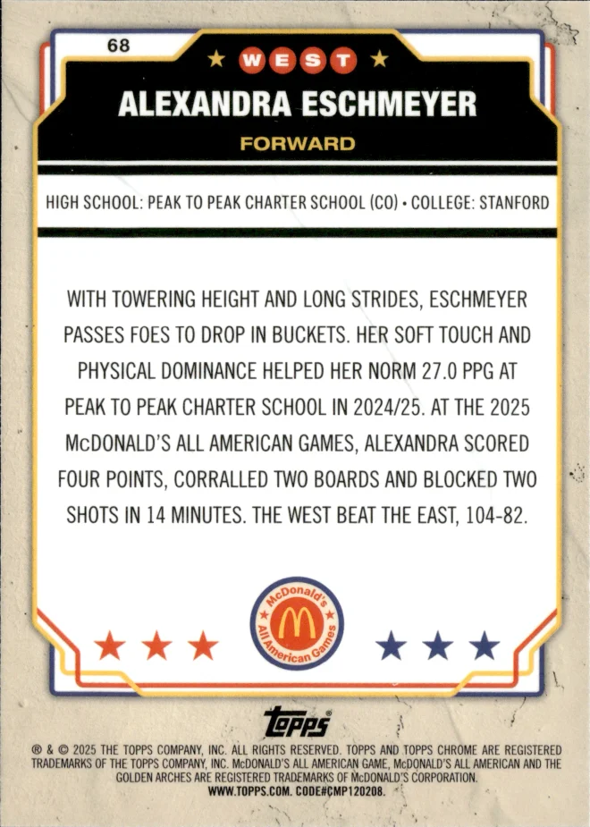 Alexandra Eschmeyer card back