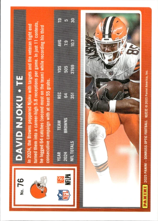 David Njoku card back