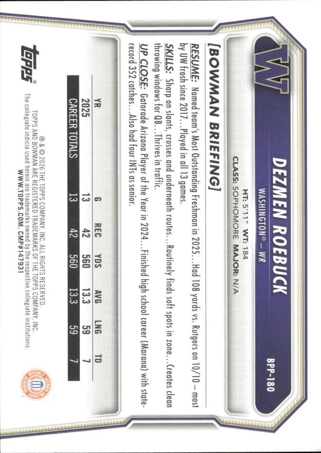 Dezmen Roebuck card back