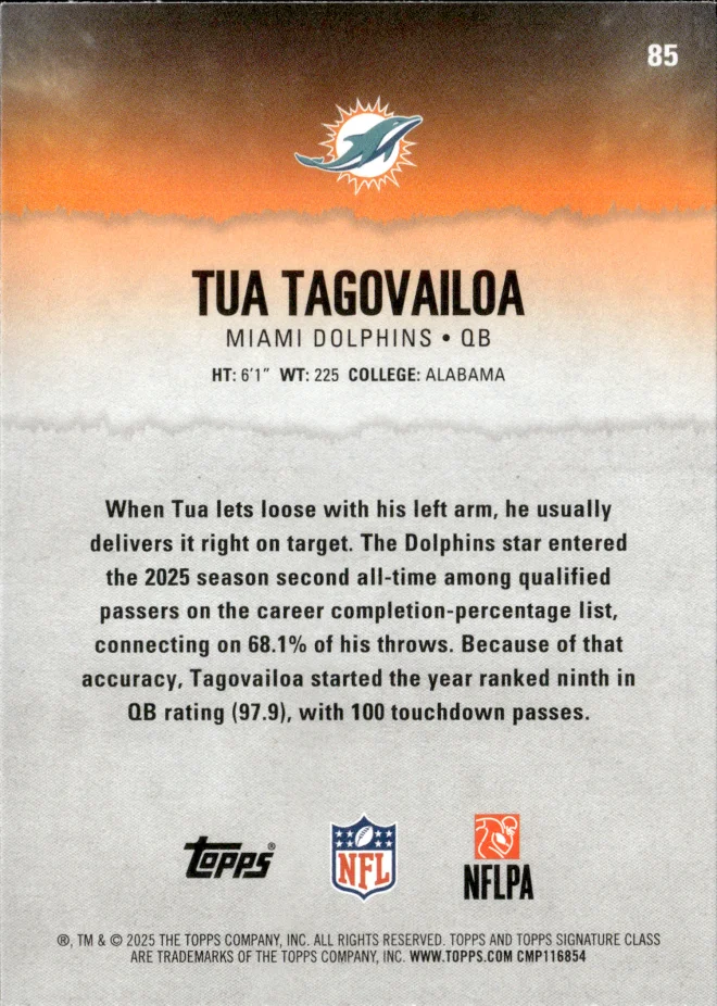 Tua Tagovailoa card back