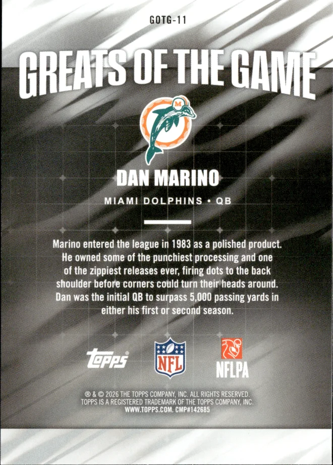 Dan Marino card back