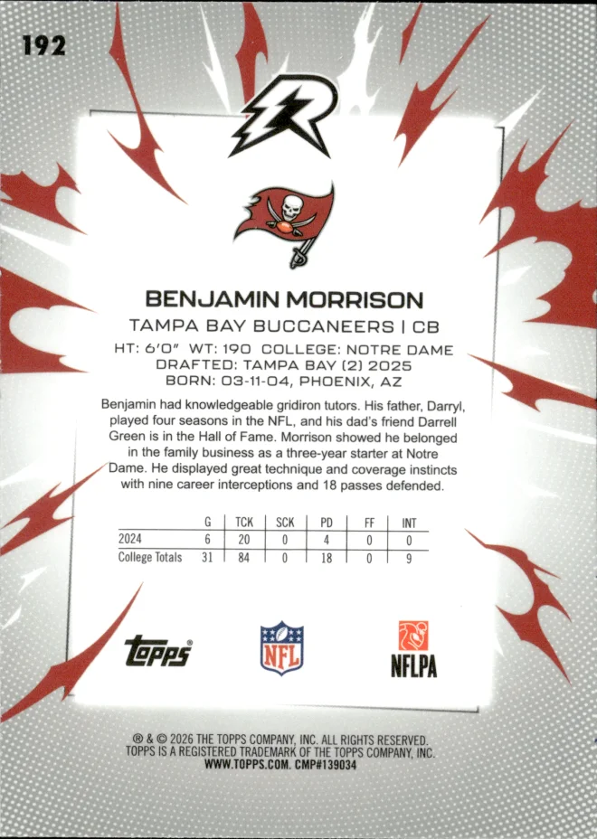 Benjamin Morrison card back