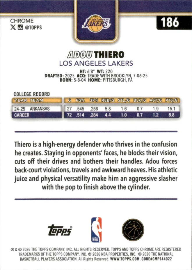 Adou Thiero card back