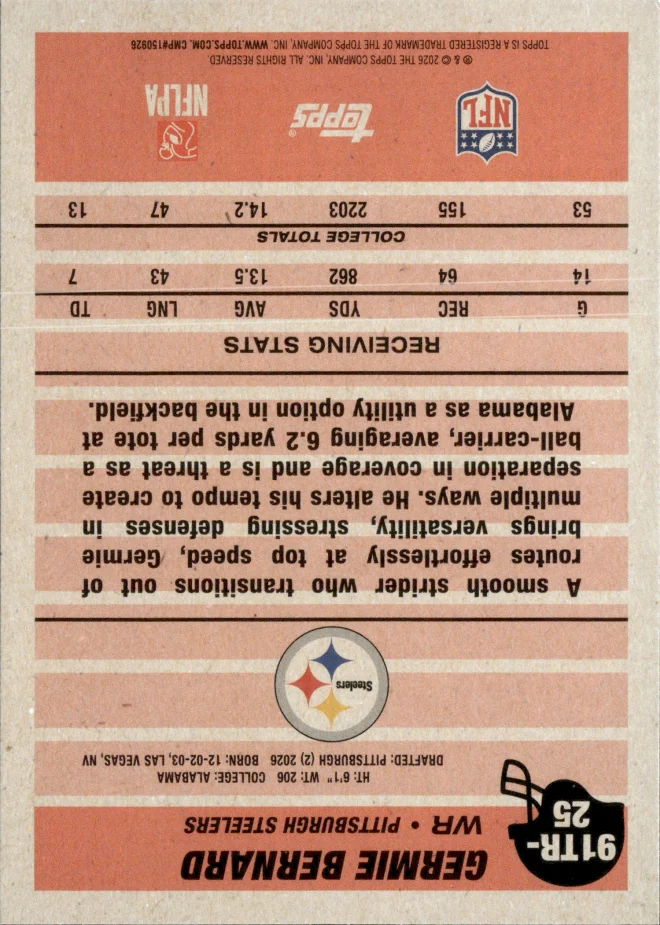 Germie Bernard card back