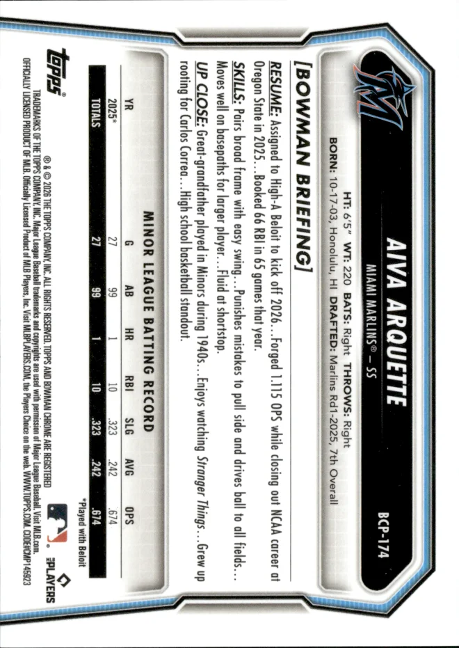Aiva Arquette card back