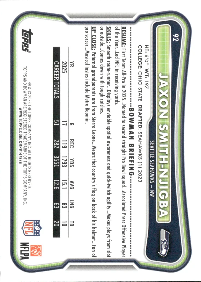 Jaxon Smith-Njigba card back