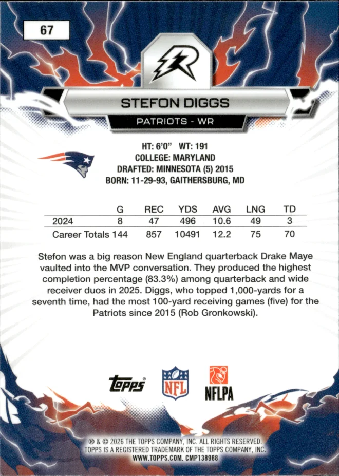 Stefon Diggs card back