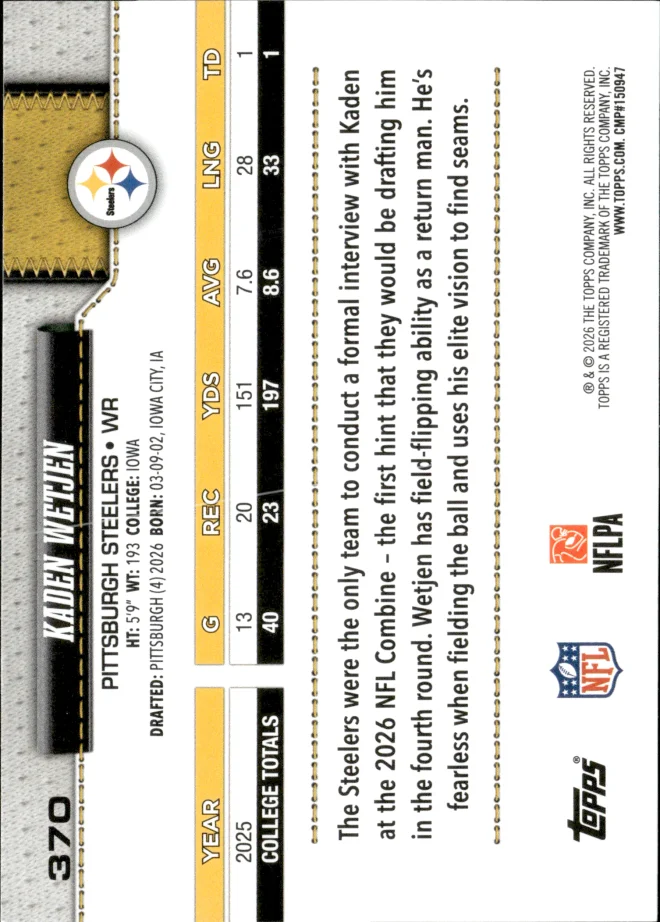 Kaden Wetjen card back