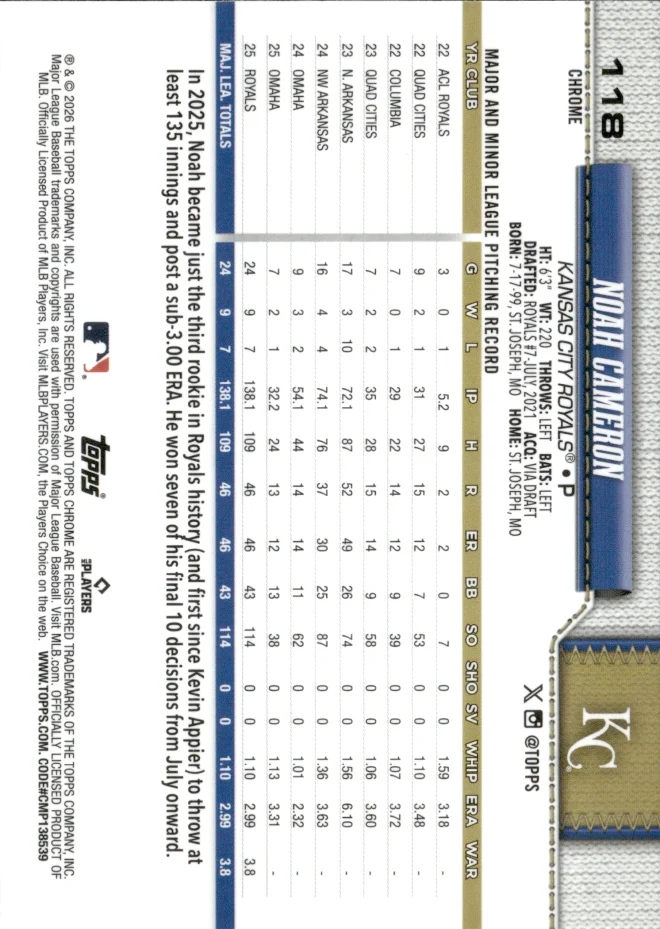 Noah Cameron card back