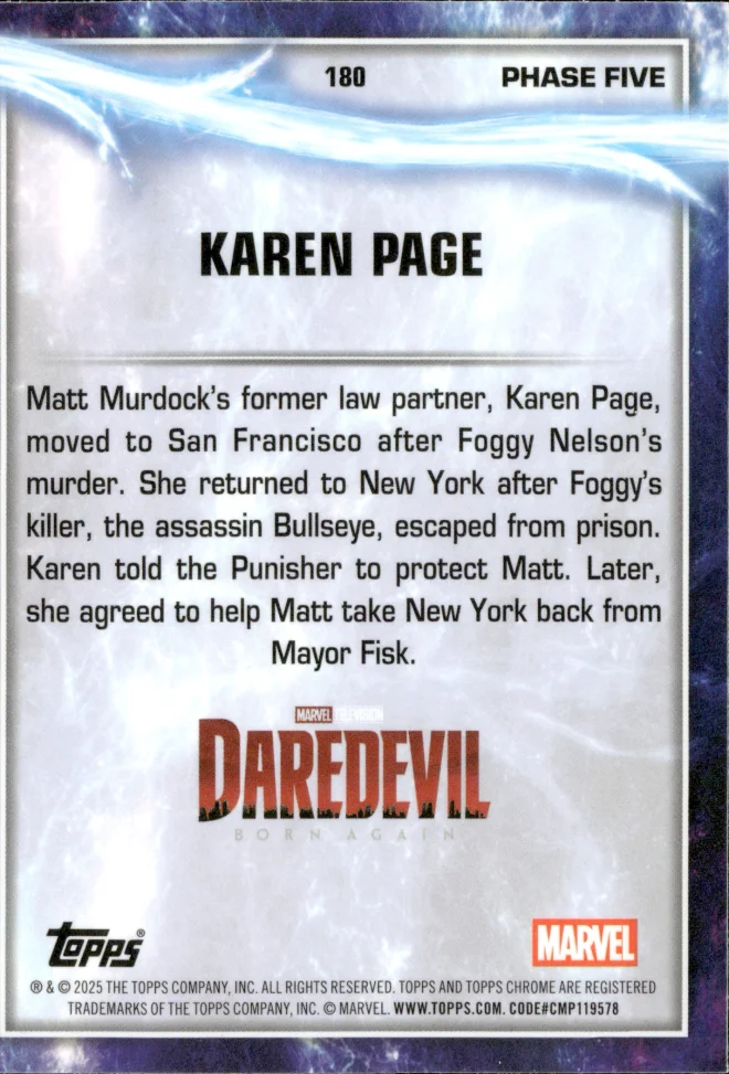 Karen Page card back