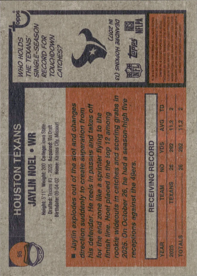 Jaylin Noel card back