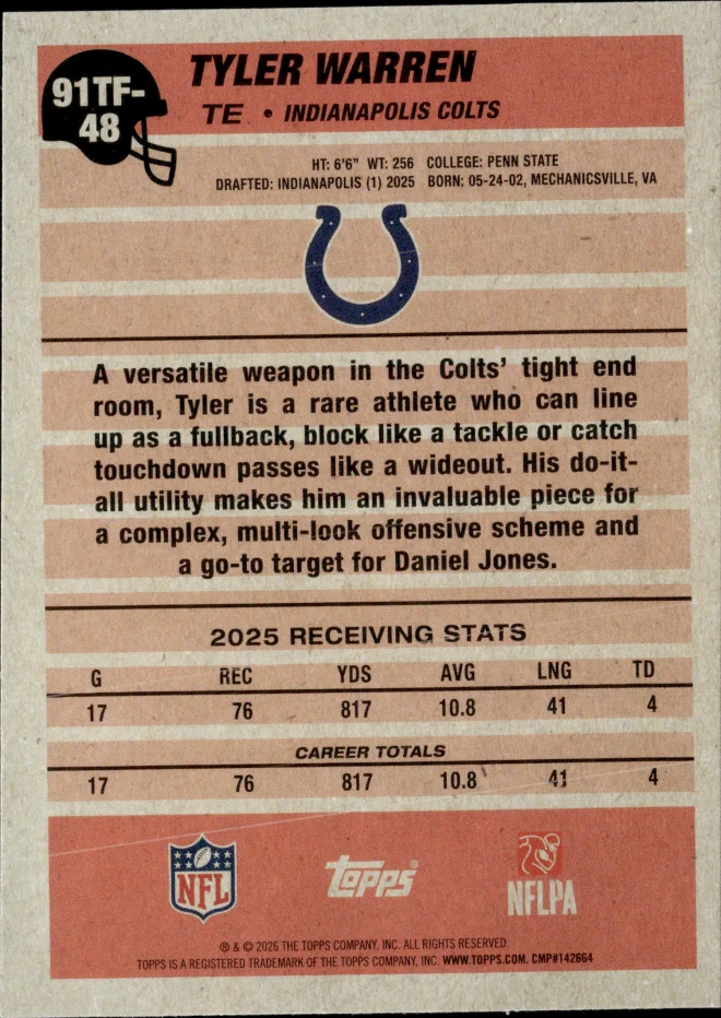 Tyler Warren card back