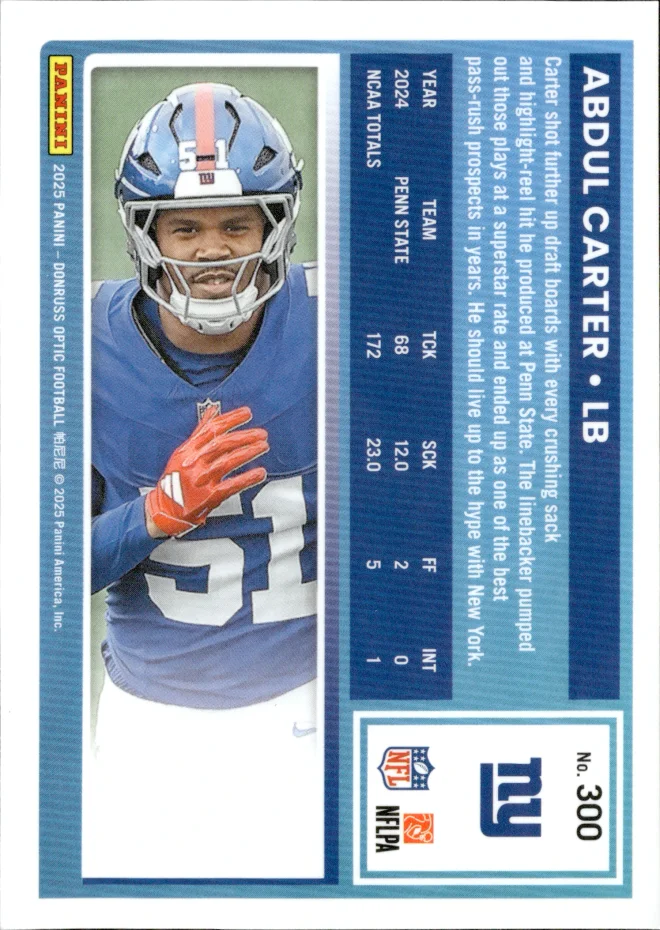 Abdul Carter card back