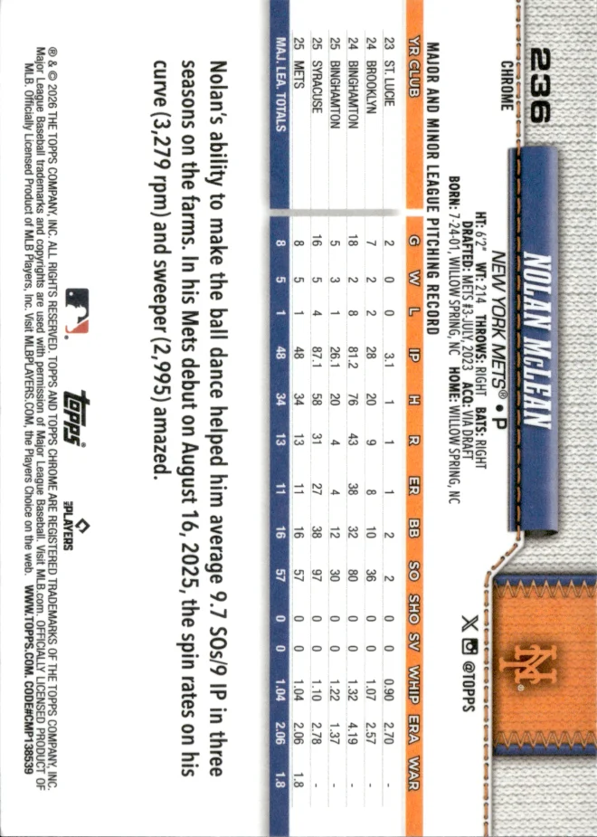 Nolan McLean card back