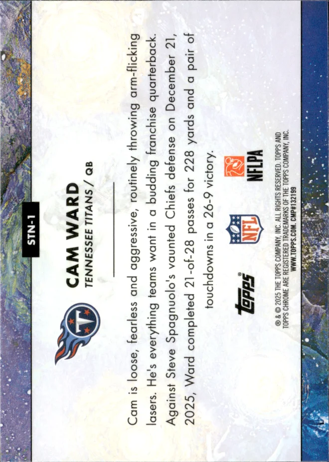 Cam Ward card back