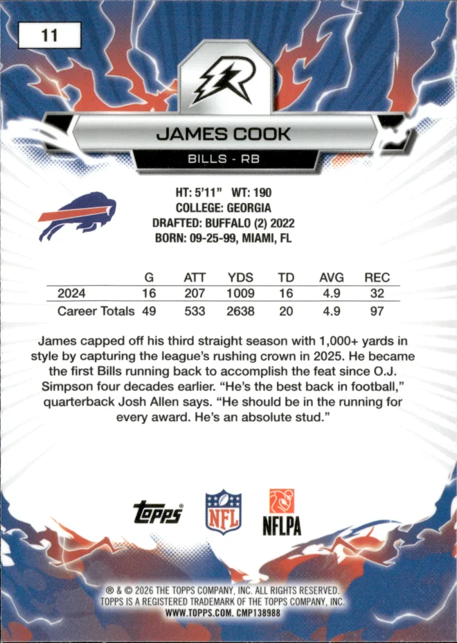 James Cook card back
