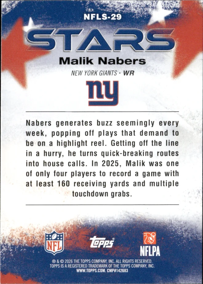 Malik Nabers card back