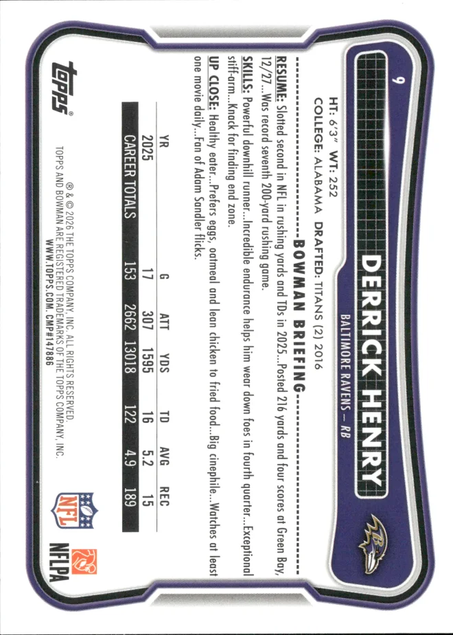 Derrick Henry card back