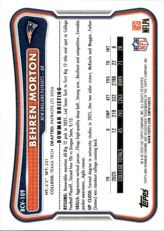 Behren Morton card back