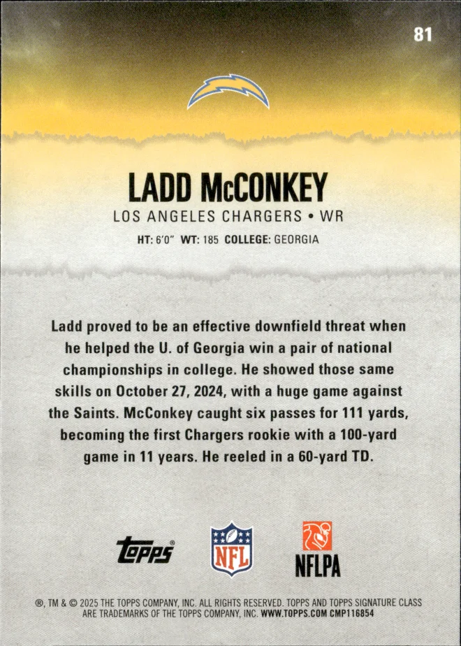 Ladd McConkey card back