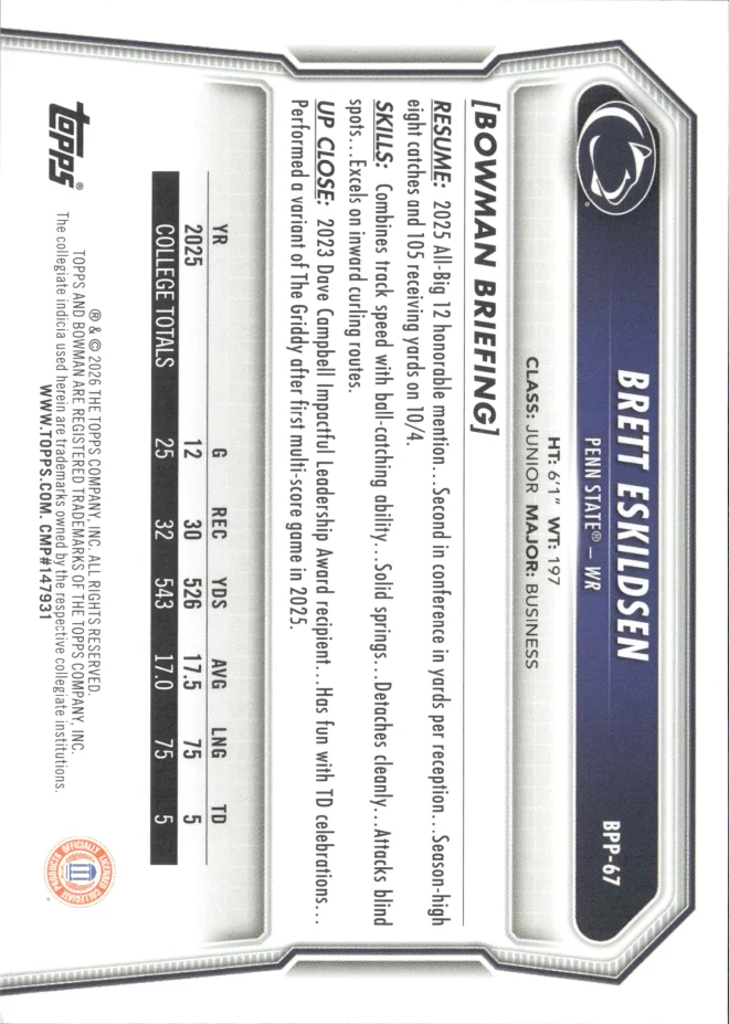 Brett Eskildsen card back