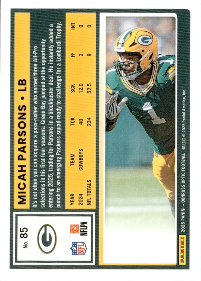 Micah Parsons card back