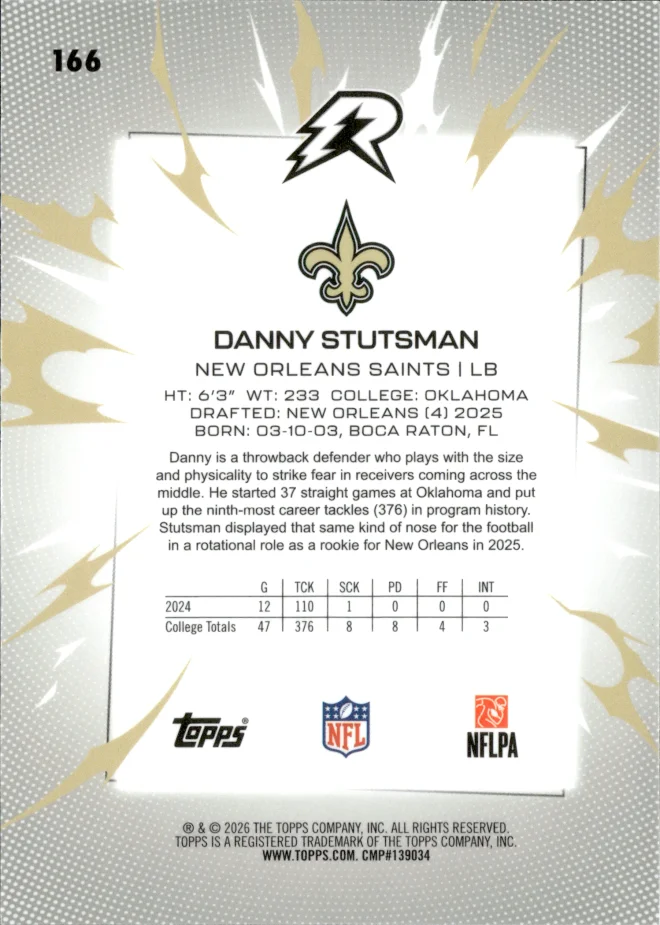 Danny Stutsman card back