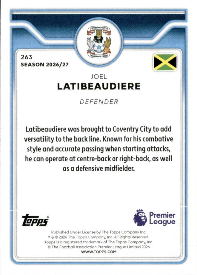 Joel Latibeaudiere card back