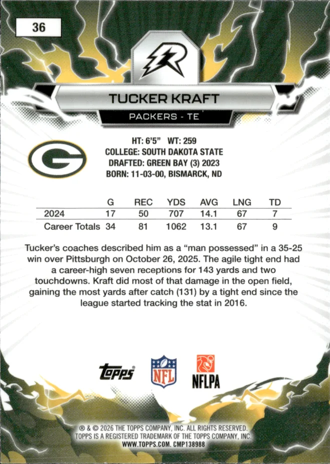 Tucker Kraft card back
