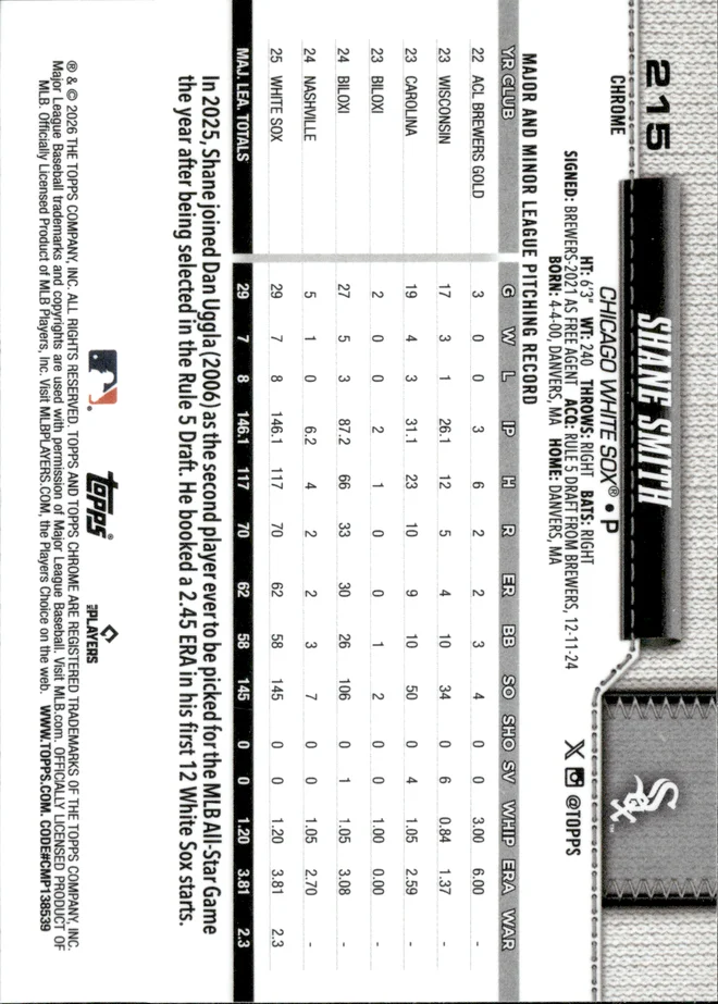Shane Smith card back