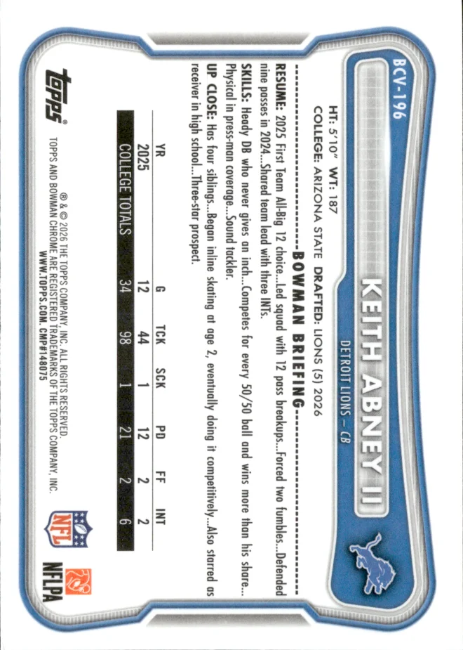Keith Abney II card back