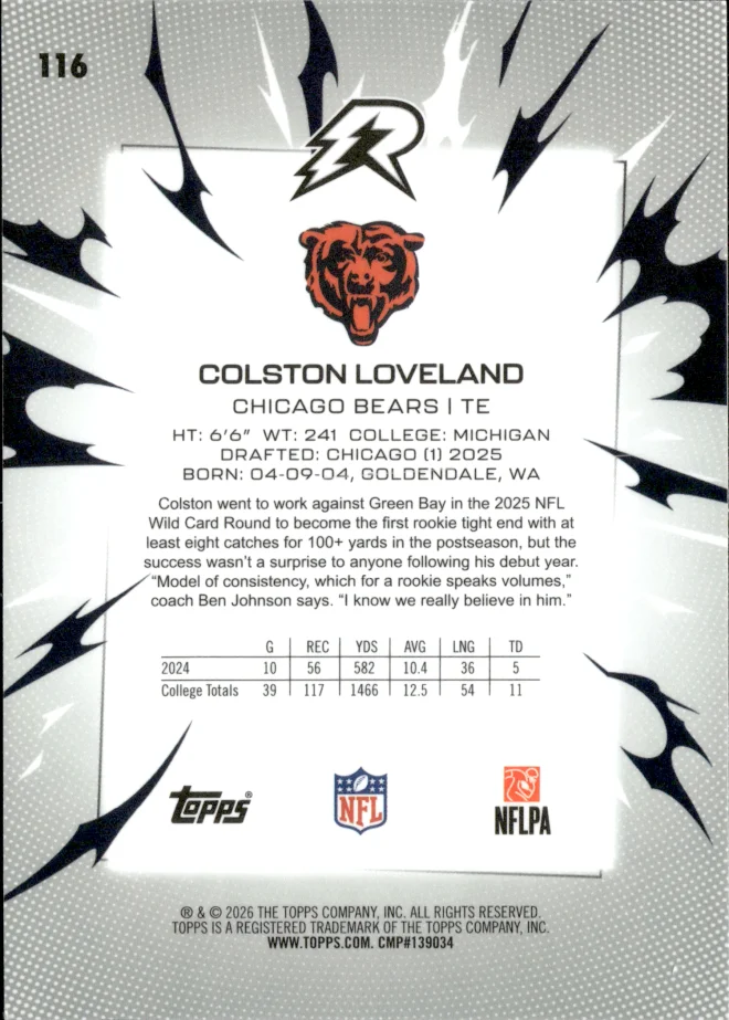 Colston Loveland card back