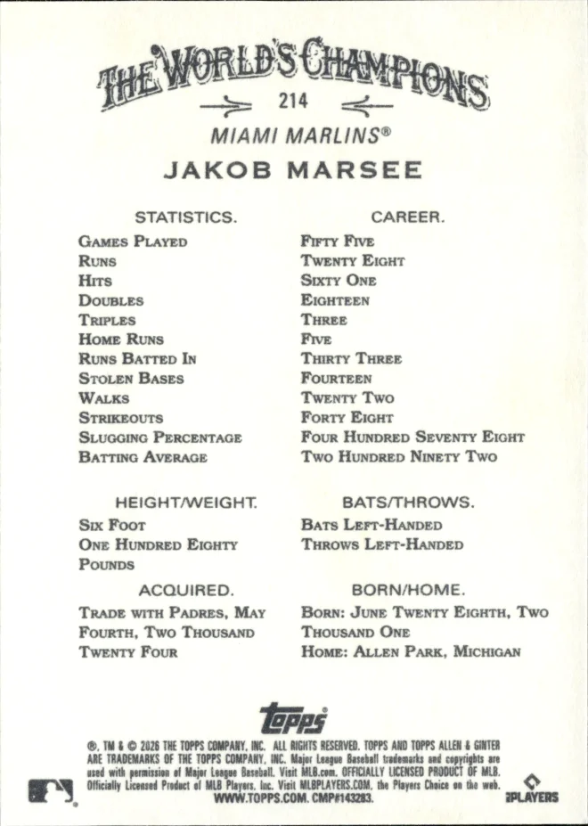 Jakob Marsee card back