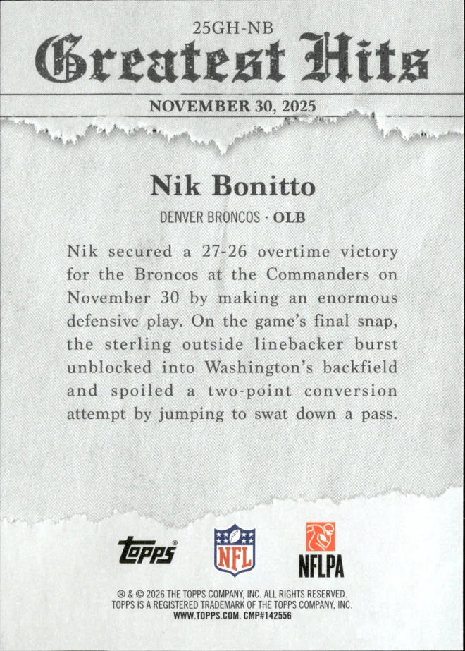 Nik Bonitto card back