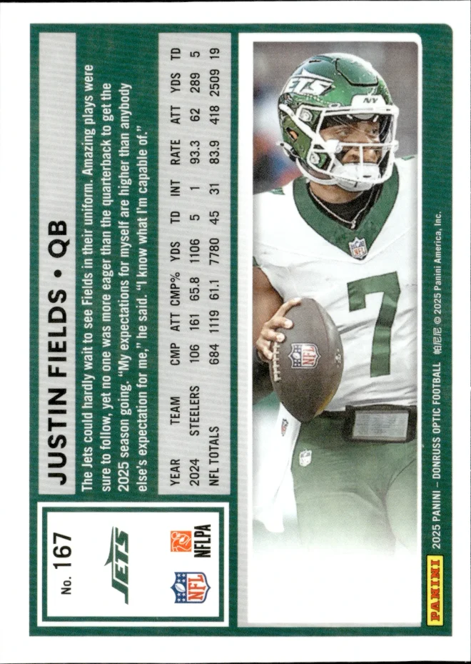 Justin Fields card back