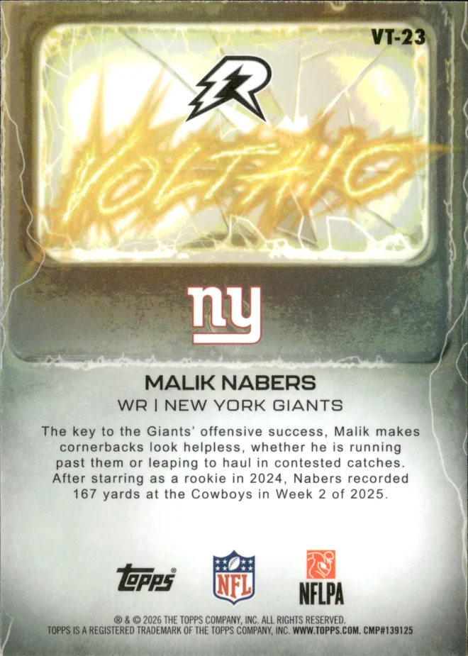 Malik Nabers card back