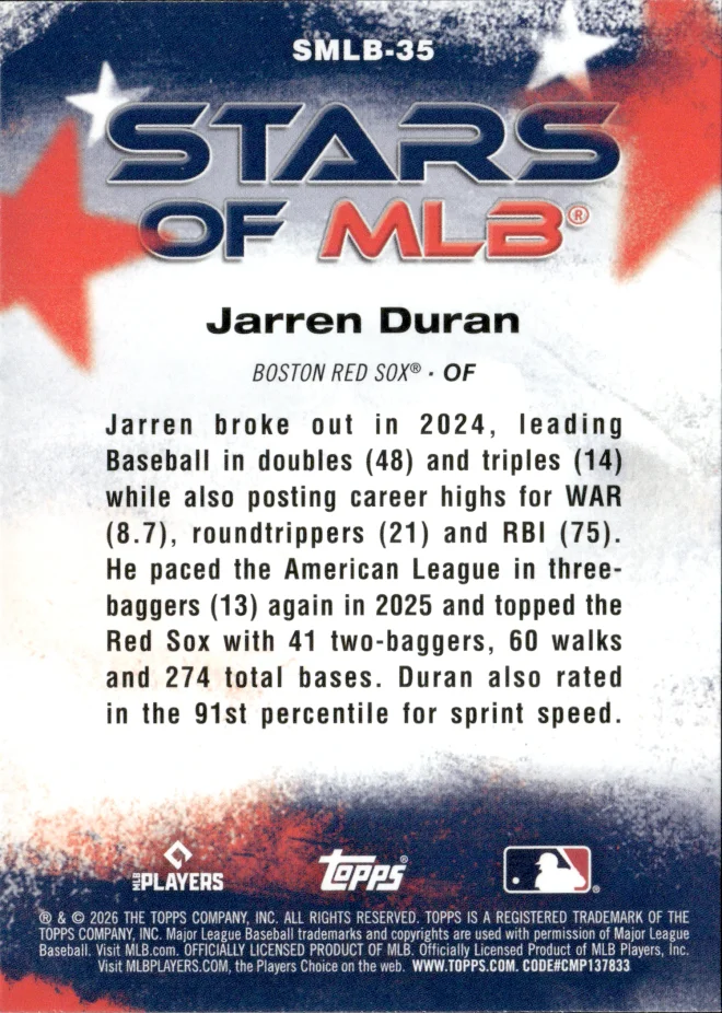 Jarren Duran card back