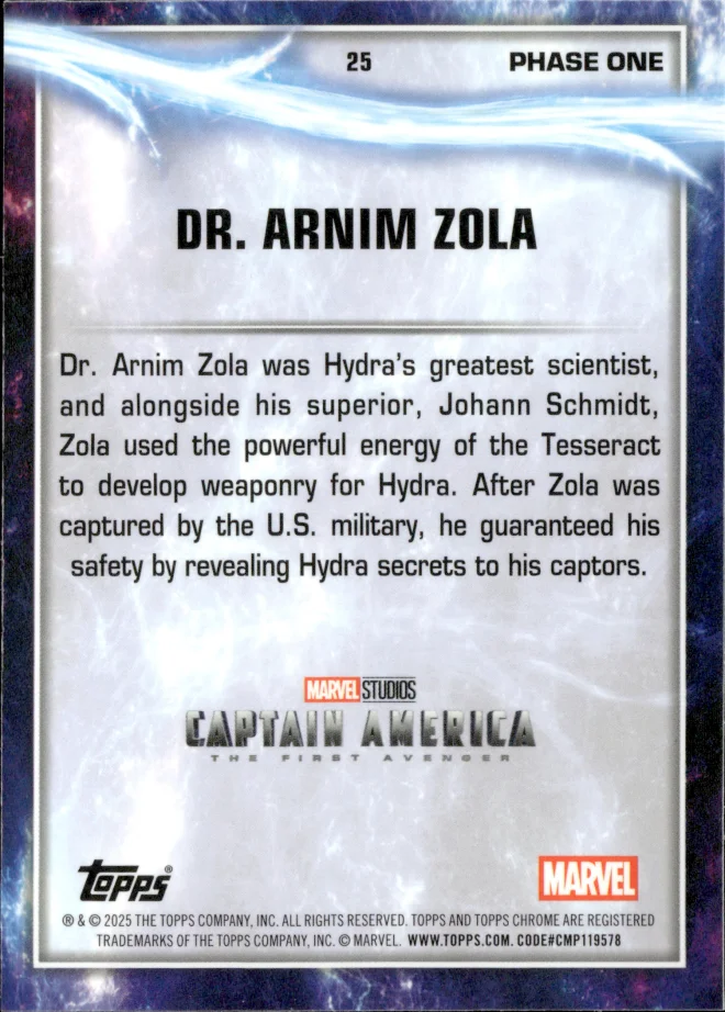 Dr. Arnim Zola card back