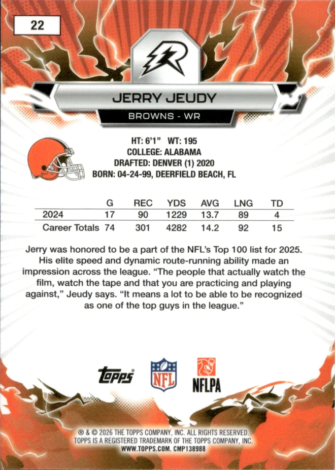 Jerry Jeudy card back