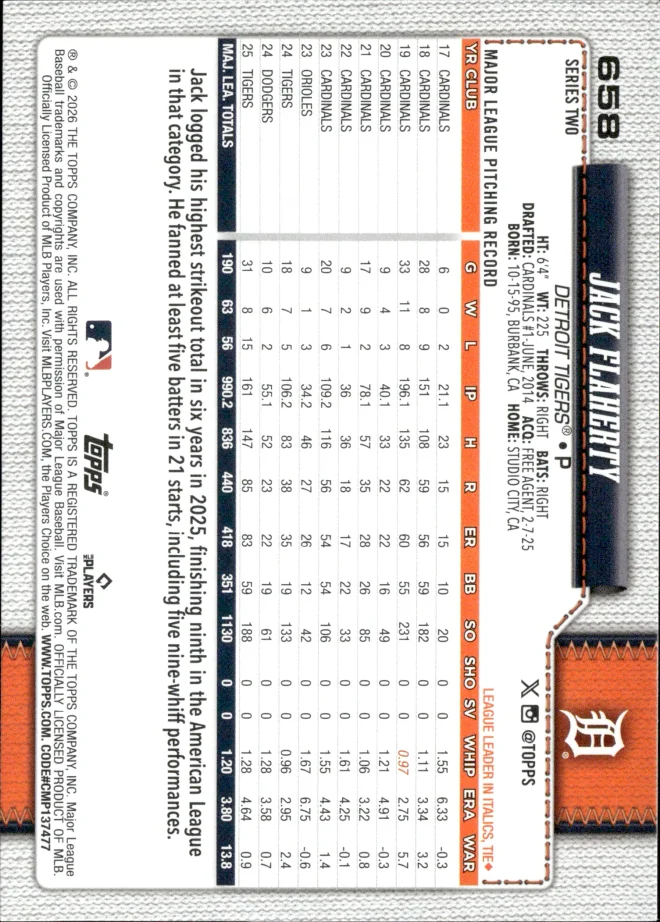 Jack Flaherty card back