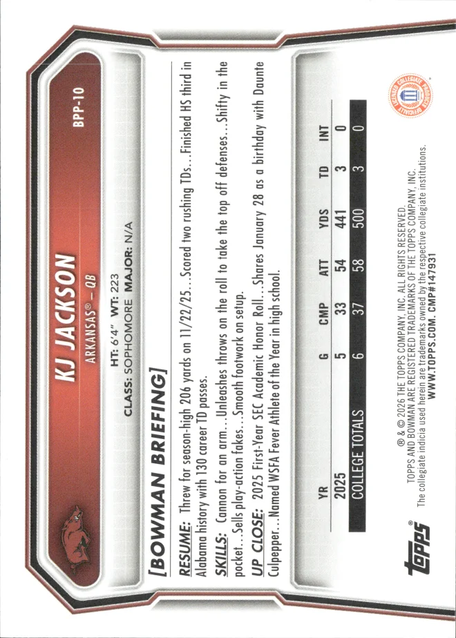 KJ Jackson card back