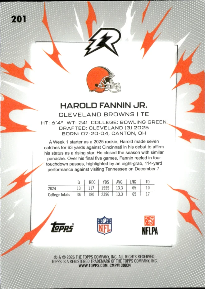 Harold Fannin Jr. card back