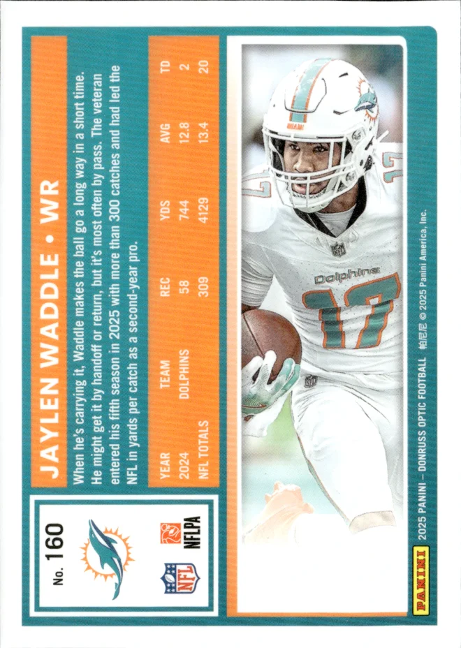 Jaylen Waddle card back
