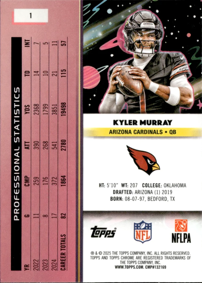 Kyler Murray card back