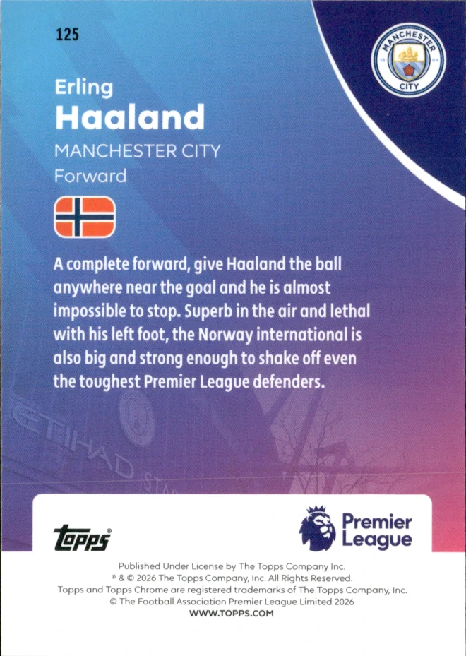 Erling Haaland card back