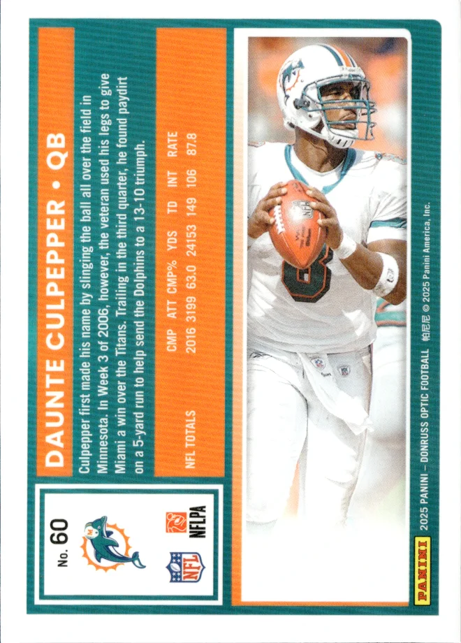 Daunte Culpepper card back